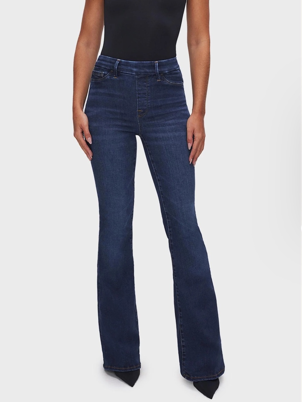Pistola Colleen high rise dark wash split hem straight pull on jeans XS 0 2
